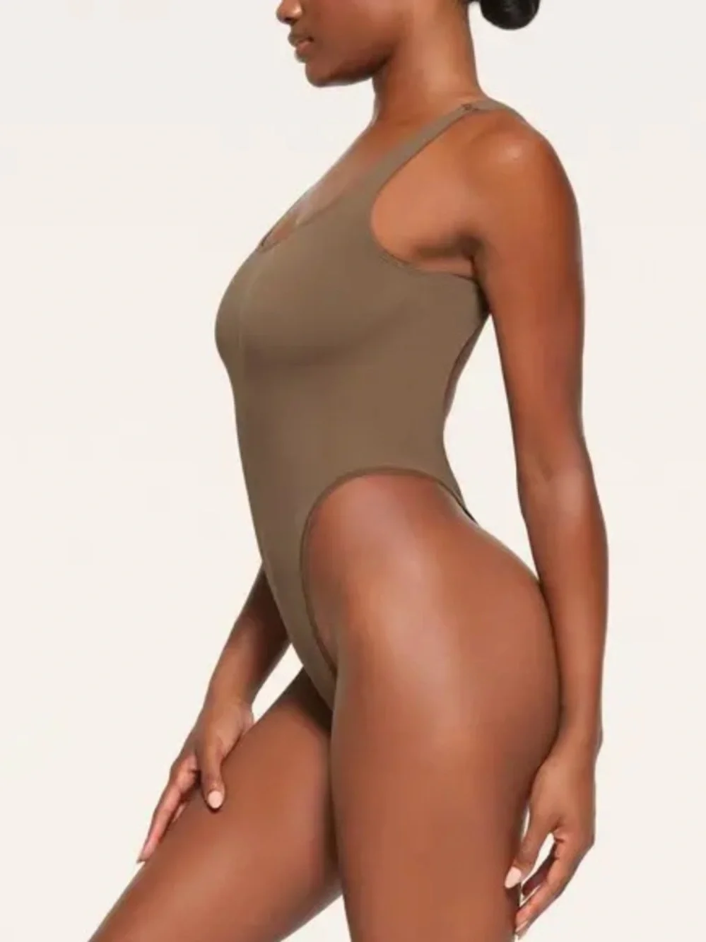 SKIMS Contour High Cut Bodysuit - Olive